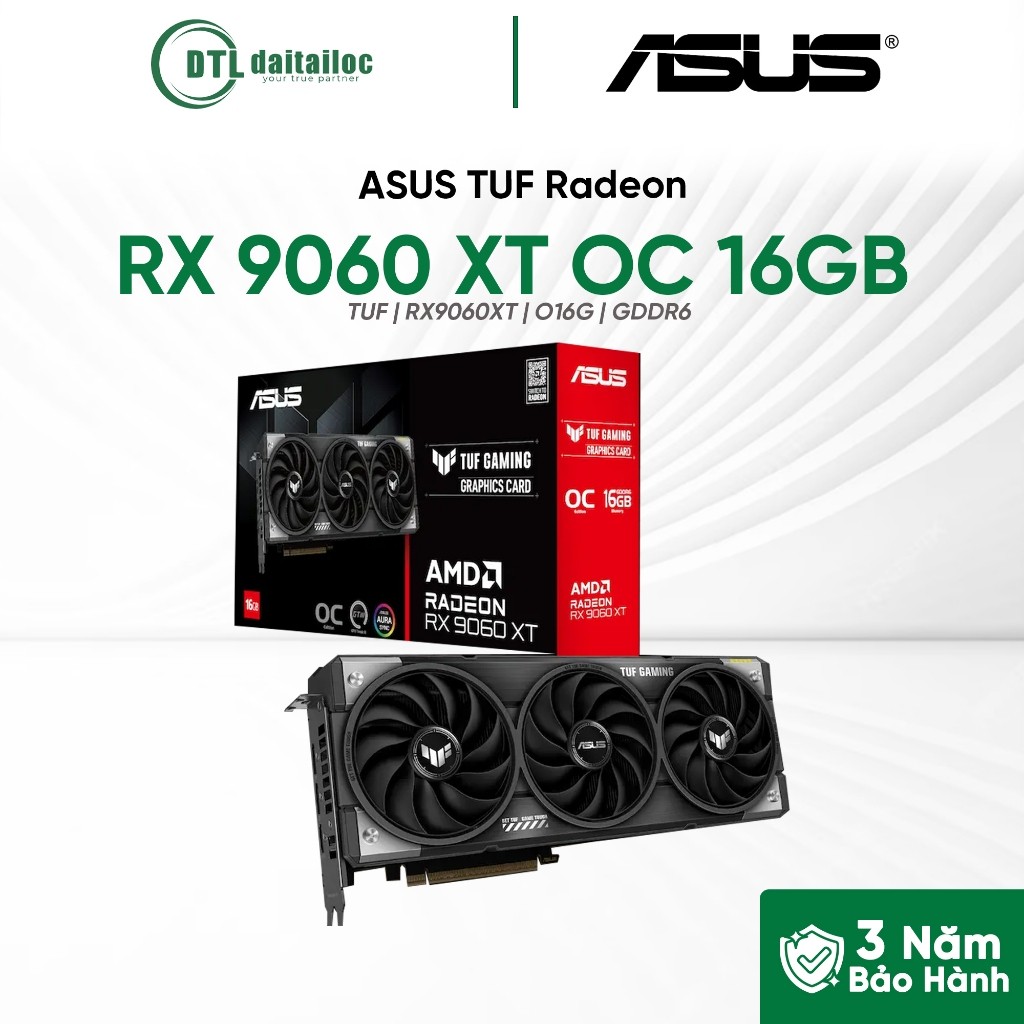 VGA Card Màn Hình ASUS TUF Gaming Radeon RX9060XT O16G/DUAL RX9060XT/TUF RX9070XT | Chính Hãng| Bảo 