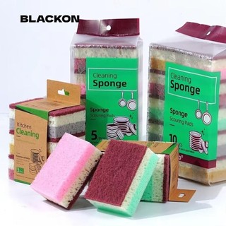 BLACKON 5 / 10 Miếng Bọt Biển Rửa Chén Nhà Bếp, Dụng Cụ Vệ Sinh Vải Rửa Chén Không Rỉ, Nồi Đa Năng Mật Độ Cao Chà Rỉ Hộ Gia Đình