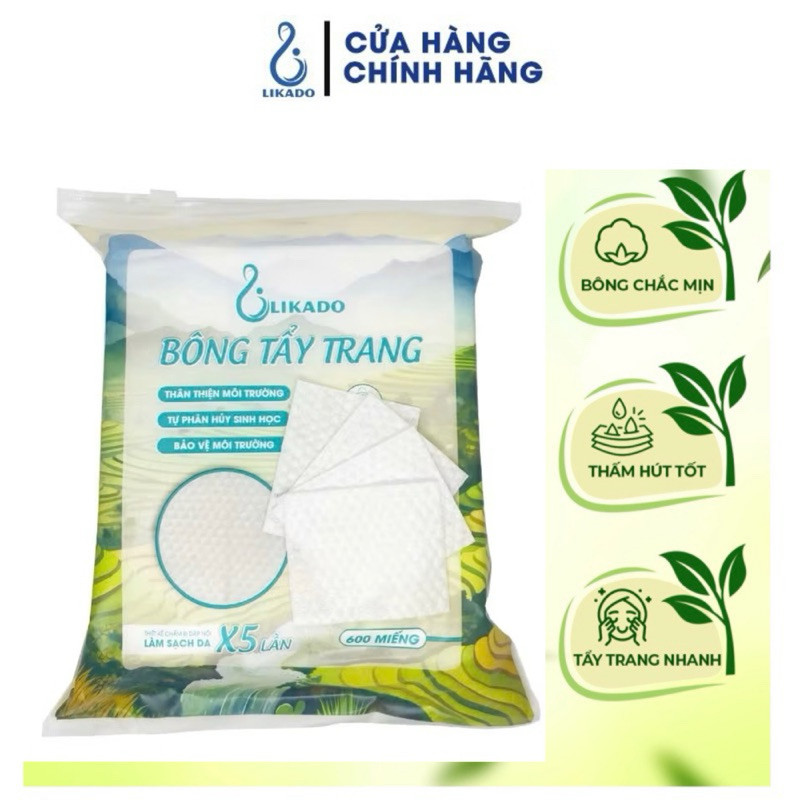 Bông tẩy trang hàng ngày 600/400 miếng Likado