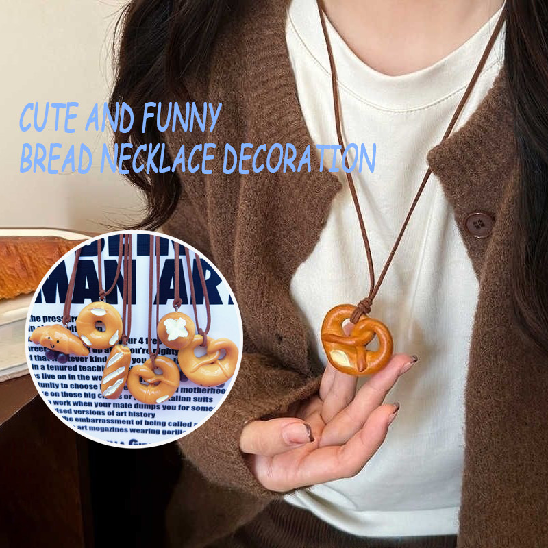 Niche Creative Handmade Alkaline Water Bread Mặt dây chuyền Vòng cổ dây dễ thương