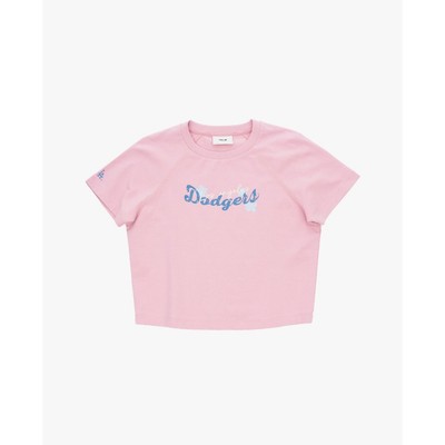 MLB - Áo croptop nữ cổ tròn tay ngắn in chữ_3FTSN0254-07PKL