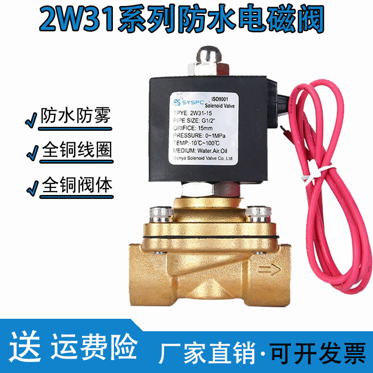 2W31-15 Hai Vị Trí Van Điện Từ Hai Chiều Van Nước 2W31-20 Van Khí Chống Thấm Nước Ren Chống Sương Mù