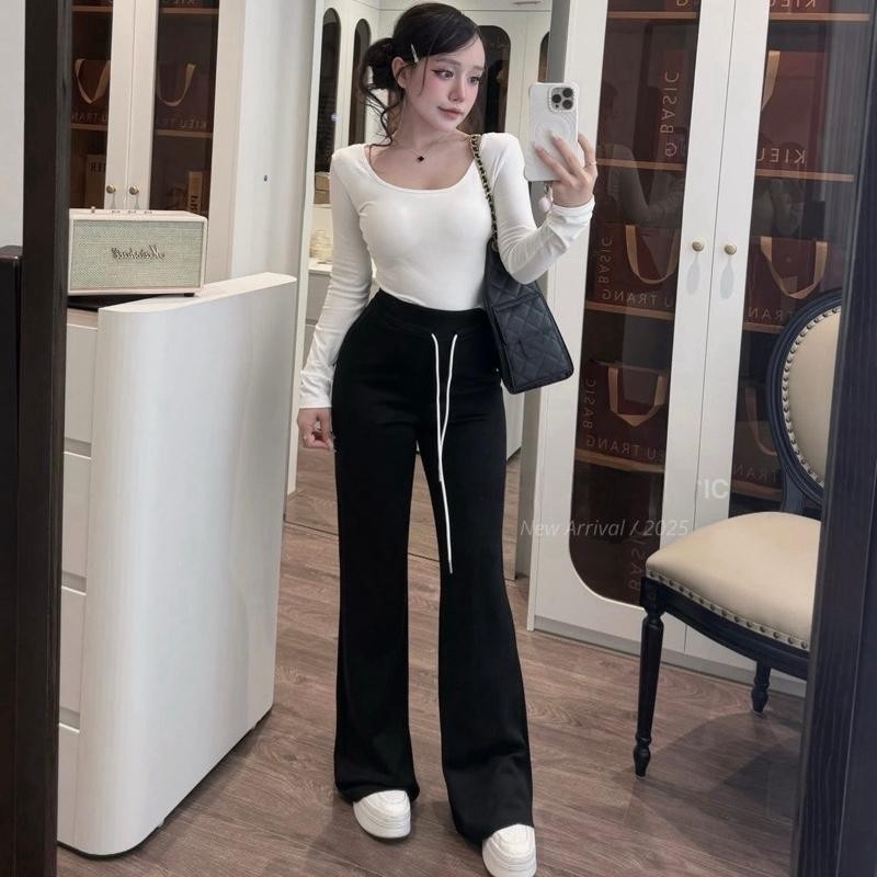 [ Q8 NEW ARRIVAL 2025 ] Quần Loe Basic Quốc Dân Bản Lưng Cao Hách Chân Dáng Hàn   95cm-105 cm | BigBuy360 - bigbuy360.vn