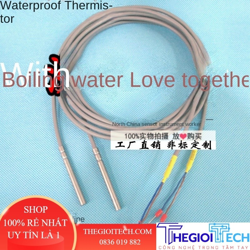 Cảm Biến Nhiệt Độ Nhiệt Điện Trở 5K 10K 20K 50K 100K NTC Tủ Lạnh Tủ Đông Bằng Thép Không Gỉ Cảm Biến Nhiệt Độ Chống Nước - Chì PVC-5 M - 20k