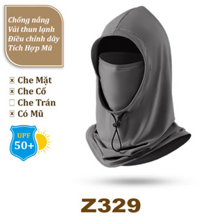 Khẩu Trang Mũ Hoodie Chống Nắng UV Đa Năng Vải Thun Lạnh Thoáng Mát Cao Cấp ( Mũ Trùm Đầu Dây Rút Co Giãn Thấm Hút Tốt )