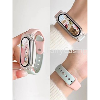 Dây đeo silicon mềm cho Xiaomi Mi Band 9 8 7 NFC Dây đeo đồng hồ cho Mi Band 5 / 6 / 4 / 3 Vòng đeo tay thể thao thời trang Miband Phụ kiện đồng hồ thông minh