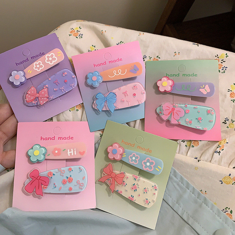 2 Cái / bộ Bé Gái Kẹp Tóc Hoa Nơ Kẹp Tóc