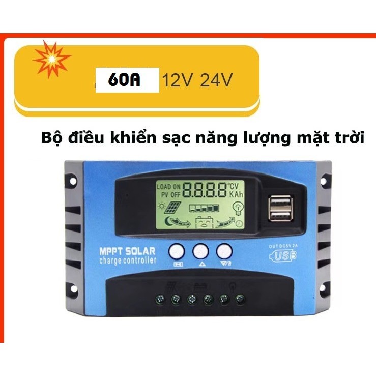 Bộ sạc năng lương mặt trời MPPT 12/24v/48v 60A - Sạc pin năng lượng mặt trời chất lượng cao - MPPT 6