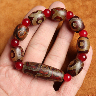 Tự Nhiên Tây Tạng Cũ Hạt Dzi Đá Thô Ba Mắt Dòng Đầu Tiên Y Học Master Dzi Lụa Mã Não Nam Vòng Tay Đá Nữ Vòng Tay _ Nn j beauty