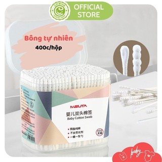 Tăm Bông Cho Bé Sơ Sinh Misuta, Hộp 400 Que An Toàn Tuyệt Đối