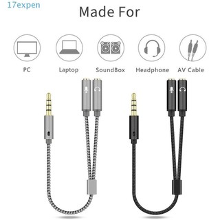 Dây Cáp Chuyển Đổi Âm Thanh Từ 1 Đầu Cắm Sang Cổng Cắm 2 Ổ Cắm 3.5 mm Nhiều Màu