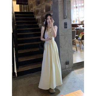 Váy Liền Không Tay Nơ Bướm Ngọt Ngào , Váy Dài Tiên Nữ Khí Chất Thon Gọn Thắt Eo Mẫu Mới Mùa Xuân