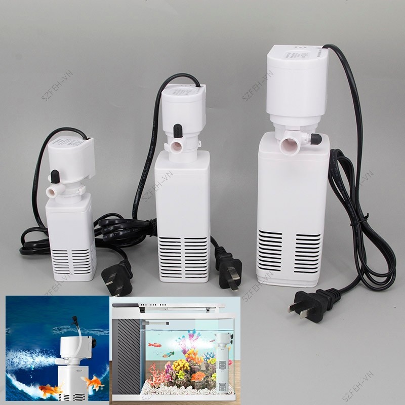 Máy bơm lọc bể cá 4 trong 1 Máy sục khí oxy không khí chìm Máy sục khí oxy bể cá Máy tạo sóng 220v AC F @ 2VN