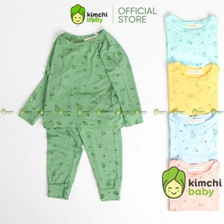 [BÉ 10-25KG] Bộ Dài Tay Cho Bé Trai, Bé Gái KIMCHIBABY Vải Thun Lạnh Họa Tiết Trái Thơm, Đồ Bộ Cho Bé Mặc Nhà MKM2141