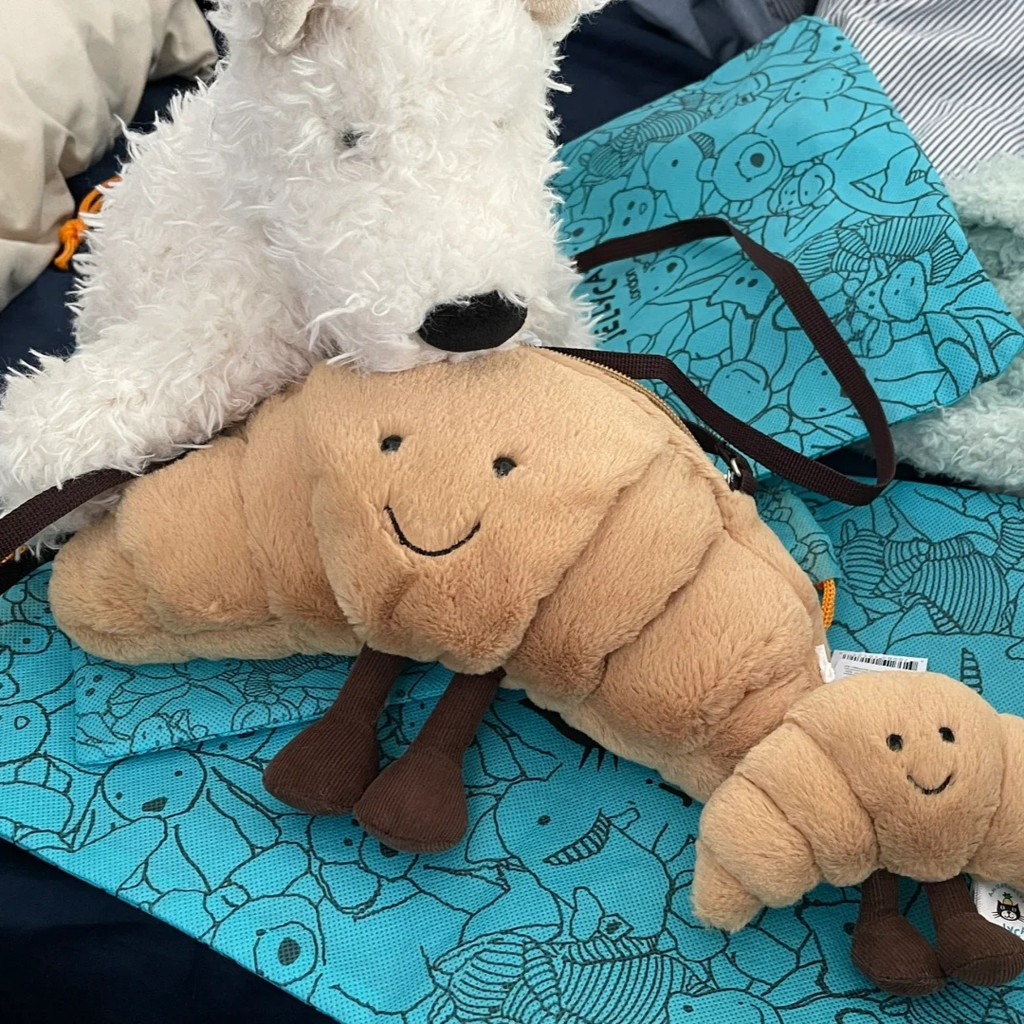 Jellycat Amuseable Croissant Túi đeo chéo búp bê sang trọng dễ thương Quà tặng cho bé gái
