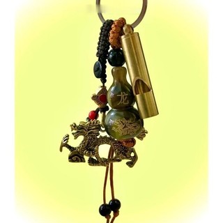 Móc khoá còi đồng hồ lô tượng đồng con rồng - sp006302