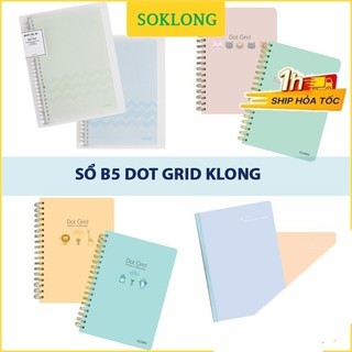 Sổ Dot Grid B5 Klong, sổ lò xo, vở may dán gáy cho học sinh nhiều mẫu