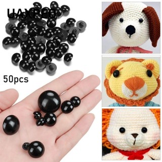 Bộ 50 Mắt Thú Nhồi Bông Màu Đen 9-25mm Làm Thú Nhồi Bông DIY
