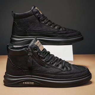 [M116] Giày Bốt Cao Cổ Nam Mẫu Mới Khóa Kéo Tiện Dụng Giày Nam Kiểu Dáng Trẻ Trung Phong Cách Cá Tính Shoes Đế Bằng