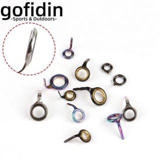  gofidin Hướng dẫn cần câu Vòng gốm mắt bằng thép không gỉ một chân Kích thước hỗn hợp bền bỉ 2.5 # -10 # Bộ sửa chữa đầu cần câu hình bầu dục 