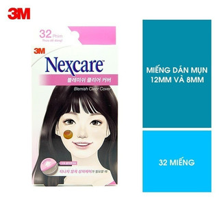 Miếng dán mụn  3M™ Nexcare™, siêu mỏng, không thấm nước, hộp 32 miếng, 8mm-12mm, hỗ trợ giảm sưng