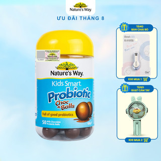 Kẹo Bọc Socola Cho Bé Nature's Way Kids Smart Probiotic Choc Balls Lợi Khuẩn Tốt Cho Hệ Tiêu Hoá 50 Viên