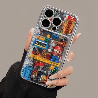 Hoạt Hình Hoạt Hình Lego Mario Thích Hợp Cho iPhone16promax Vỏ Điện Thoại Apple 15 14 13 12 11 XSmax XR 8plus 7 Vỏ Mềm Silicon Bao Gồm Tất Cả Mới Vỏ Bảo Vệ Chống Sốc