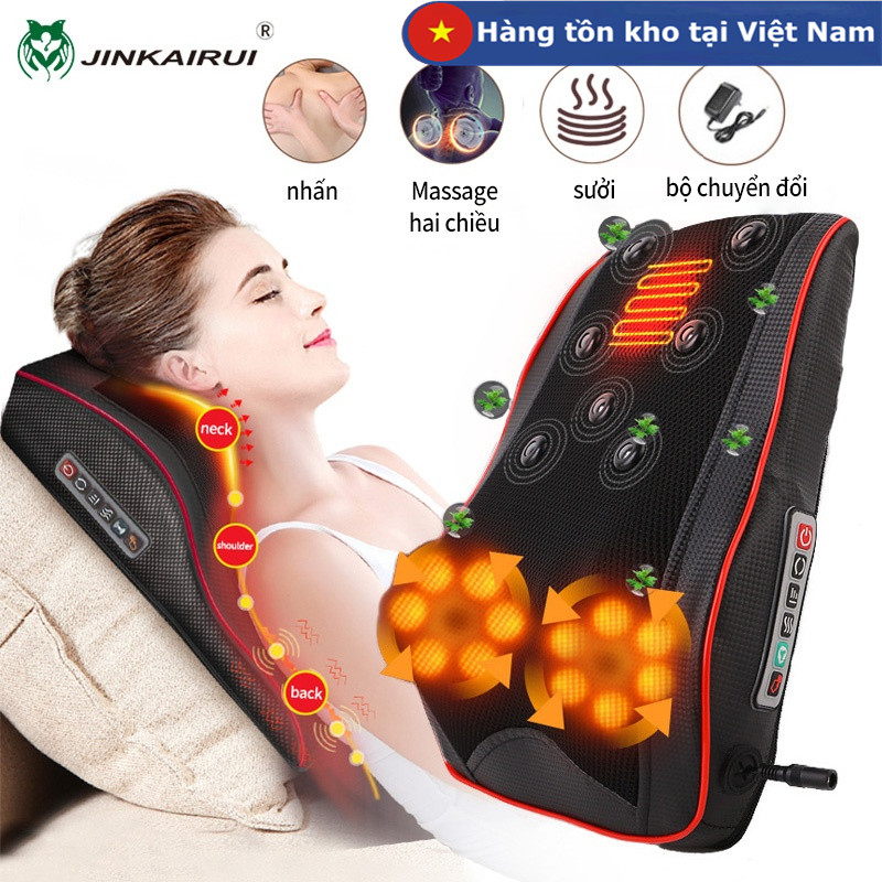 Jinkairui Máy Mát Xa Cổ Nhào Sưởi Gối Massage Lưng Eo Điện Nhà Máy Mát Xa Giảm Đau