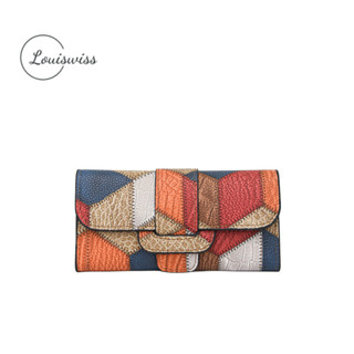 Louiswiss Nữ Dài Trifold Ví Ly Hợp Dung Tích Lớn Ví Tiền Mặt Da PU Đựng Thẻ Túi Xách Dây Kéo Ví Đựng Tiền Xu