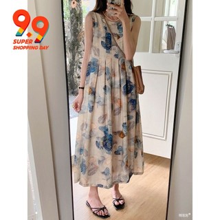 Mùa Hè 2024 Mực Tranh Vest Kỳ Nghỉ Đầm Nữ Cao Cấp Phong Cách Trung Hoa Sang Trọng Phong Cách Mới Phong Cách Trung Hoa Mỏng Hơn Nhìn Dài Trượt Tuyết