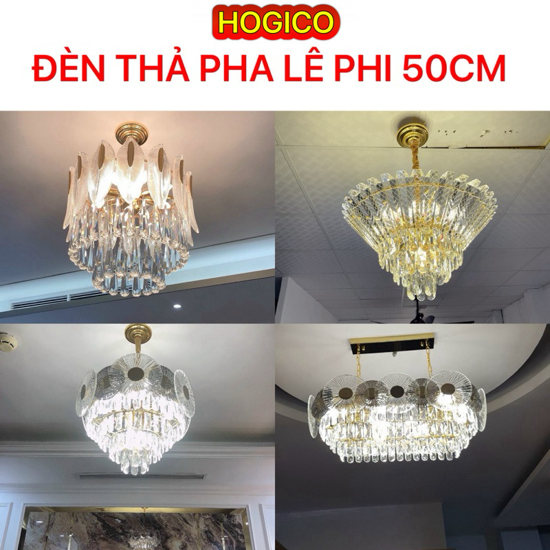 Đèn chùm pha lê, đèn thả trần phi 50cm - 005