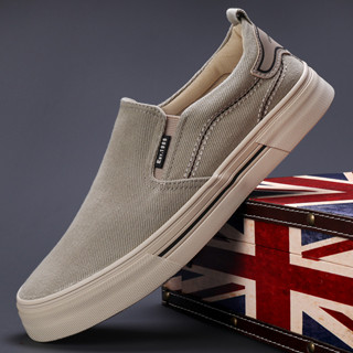 Giày Lười Vải Nam Shanbu Mẫu Mới Mùa Thu 2024 Vải Bố Thoáng Khí Đế Cao Su Chống Trơn - Mã 24810