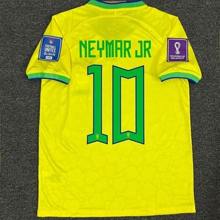 World Cup 2022 Brazil Jersey Team Jersey Team Jersey Số sân nhà Đồng phục bóng đá ngắn tay 10 Neymar