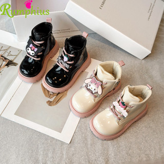 Rumphius Hoạt Hình Phù Thủy Nhỏ Sáng Bằng Sáng Chế Da Ngắn Martin Giày Bốt Cho Bé Gái Dây Kéo Đơn Giản Đế Mềm Giày Trẻ Em Size 23-35