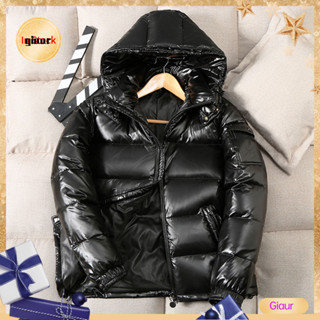 Giaurz Áo khoác mùa đông có thể tháo rời Áo khoác mùa đông nam màu trơn Áo khoác Cotton mùa đông có mũ trùm đầu có thể tháo rời Áo khoác nỉ chống thấm nước để sưởi ấm và phong cách Đông Nam Á