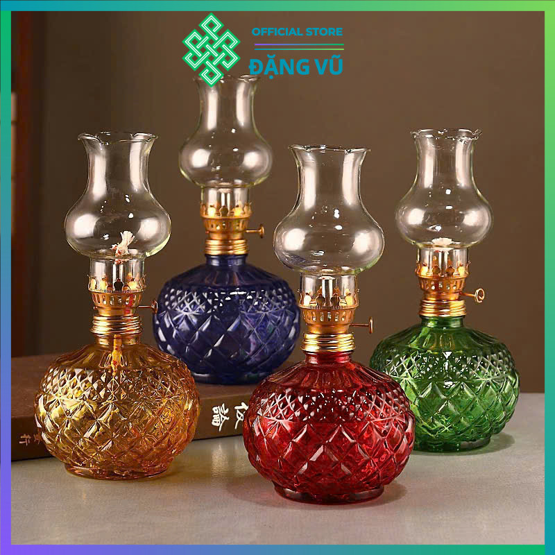 Đèn Dầu Thờ Cúng Thủy Tinh 180ml Lưu Ly Ban Thần Tài - Thổ Địa - Gia Tiên - Đèn Trang Trí