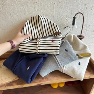 Áo khoác lót nhung trẻ em TIINGXUYU Áo cardigan khóa kéo thường ngày dày dặn cho bé trai bé gái áo giữ ấm Áo nỉ liền mũ cho bé trai