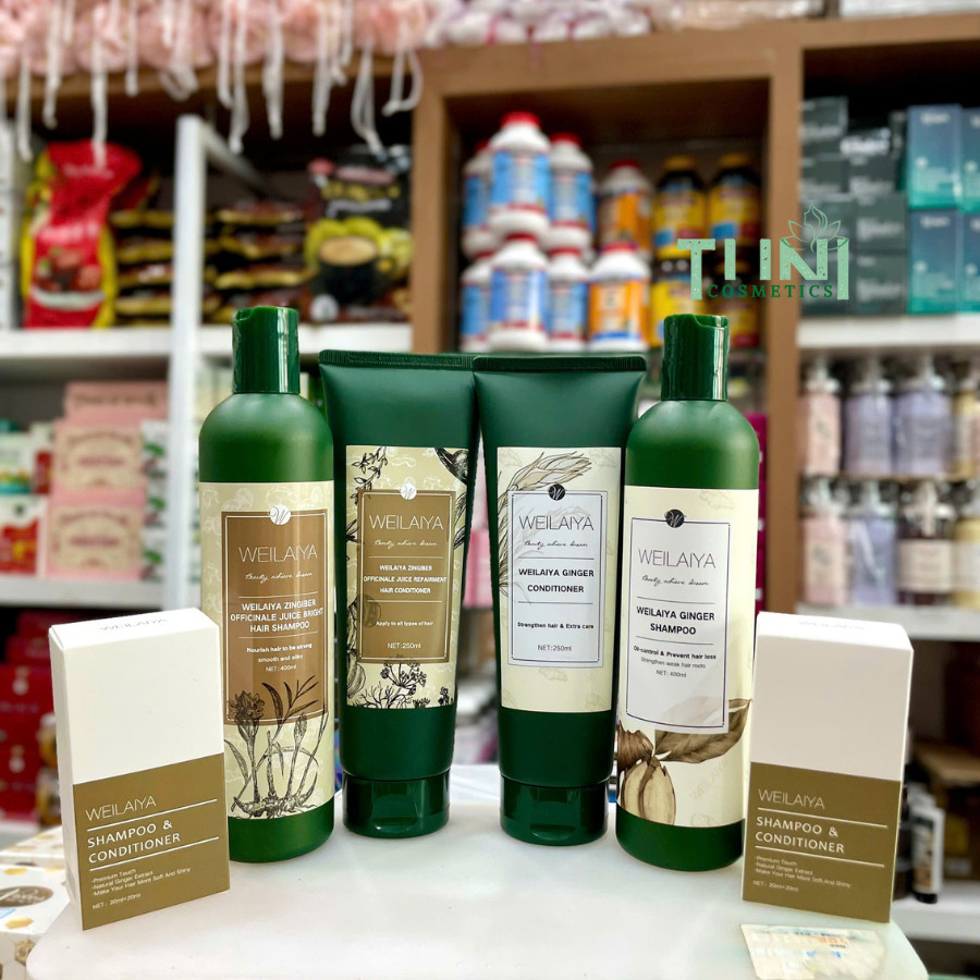 Cặp Dầu Gội Xả Weilaiya - Dầu Gội Gừng Dành Cho Tóc Dầu Bết Và Dầu Gội Hà Thủ Ô Dành Cho Tóc Khô Xơ