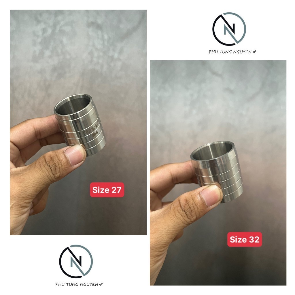 Đót nối ,Khúc nối cổ pô Titan 304 CNC size 32 và size 27 cho nhiều xe