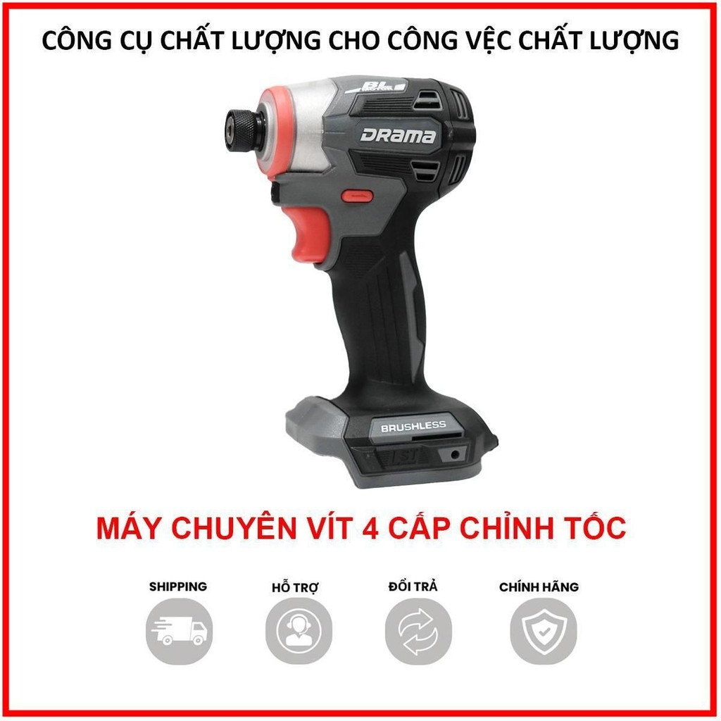 Thân Máy Chuyên Vít Pin Drama 5668 Flex, Động Cơ Không Chổi Than 4 Tốc Độ, Thiết Kế Compact