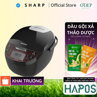 Nồi cơm điện tử Sharp KS-COM193EV-BK GL 1.8L  12 chức năng nấu Màn LCD Lòng nồi 3 lớp   - HAPOS HSA 