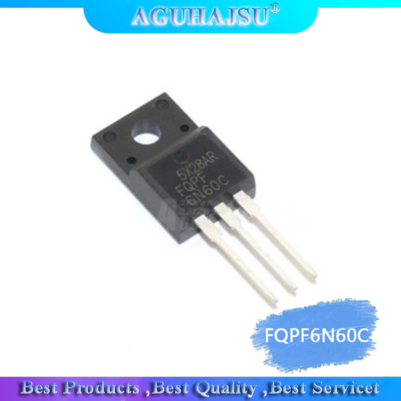 10 Chiếc FQPF6N60C TO-220F 6N60C 6N60 TO220 FQPF6N60 Mới 700V6A Ống Chuyển Đổi FET