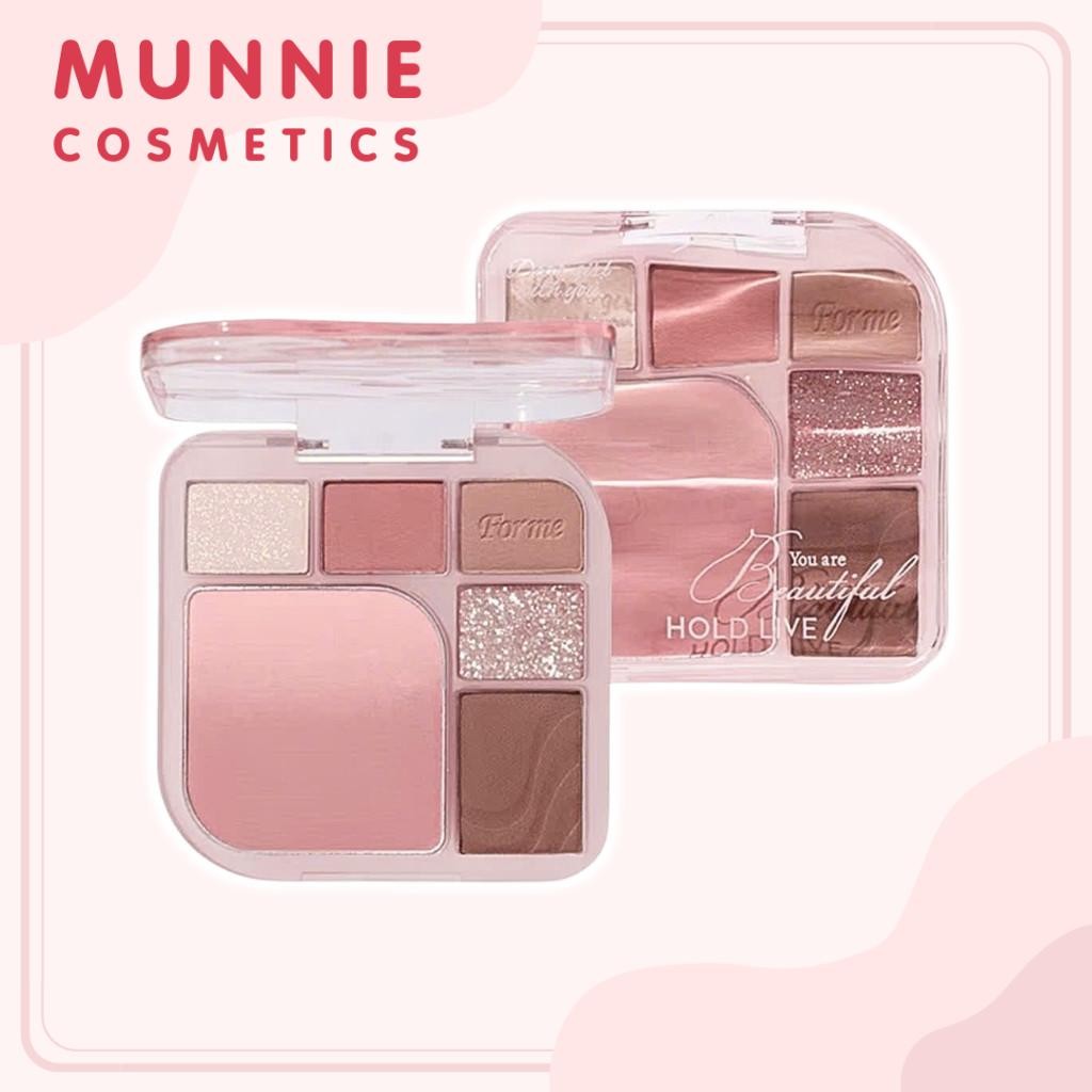 HOLD LIVE - Bảng Phấn Mắt 6 Ô Kèm Má Hồng Hold Live Pleasing Coloring Pink Mist (HL770)