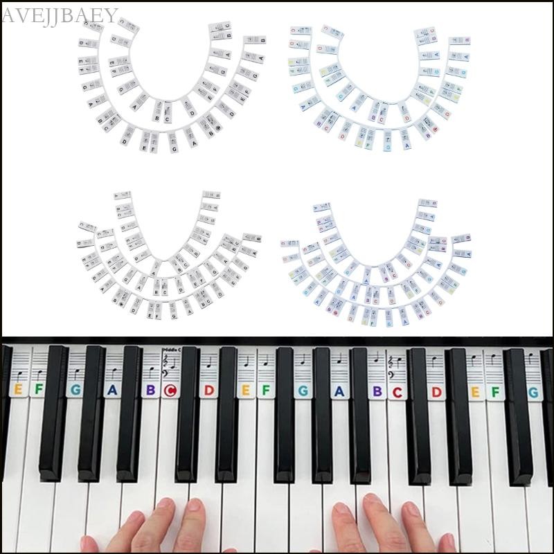 Avejjbaey Piano Key Label Mềm Silicone Piano Chìa Khóa Dán Cho 88 61 Phím Đàn Piano Ghi Chú Hướng Dẫ