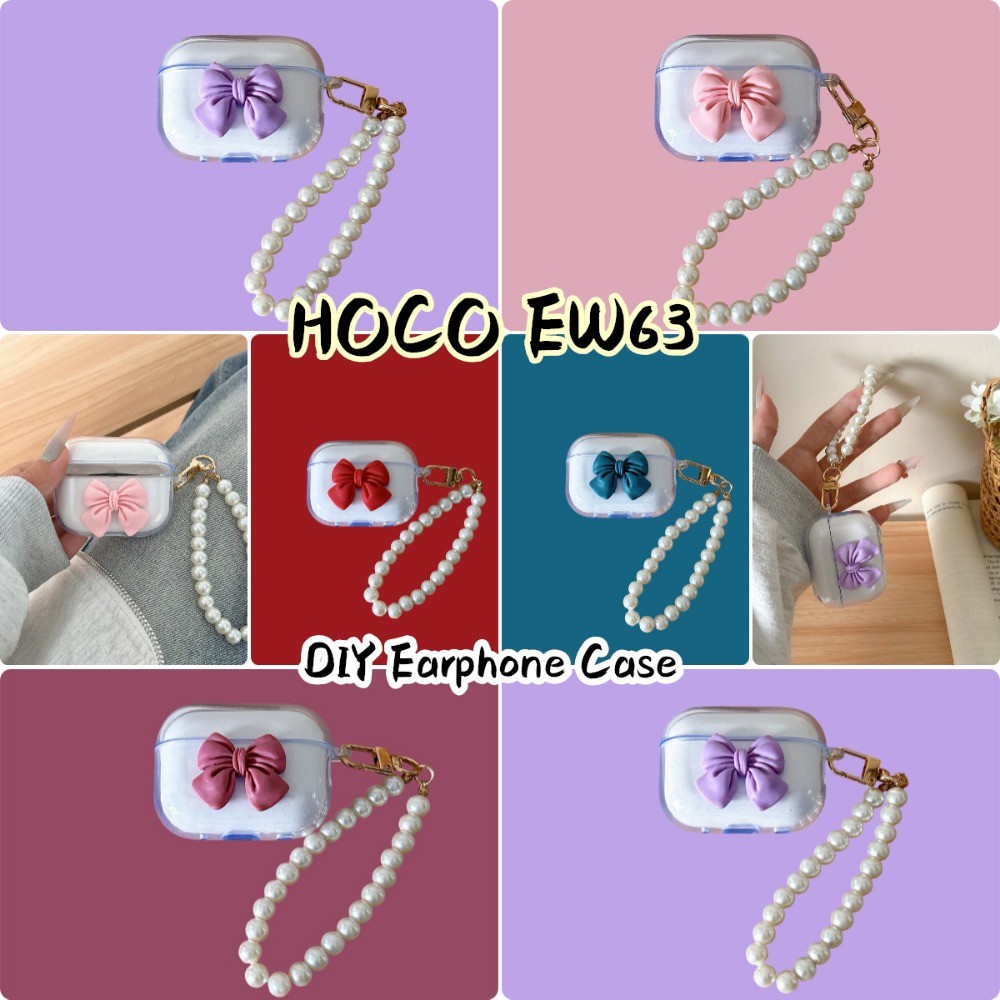 Dành Cho HOCO EW63 Ốp Lưng DIY Dễ Thương Nơ Silicon Mềm Vỏ Tai Nghe Vỏ NO.3