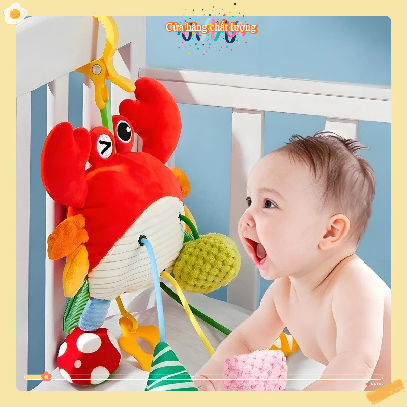 🔥Khóa kéo cho bé với kẹp hạt vòng đồ chơi cảm giác nhồi bông, gương biến dạng phát triển thị giác