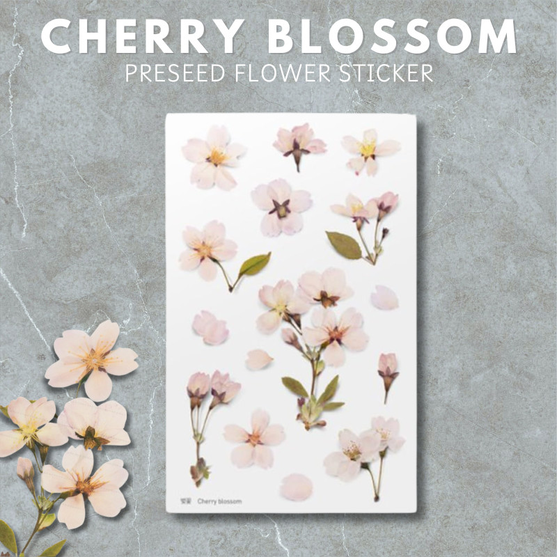 World Craft Sticker Preseed Flower Sticker Cherry Blossom PFS-001, Japan Diary/ Journal Stationery