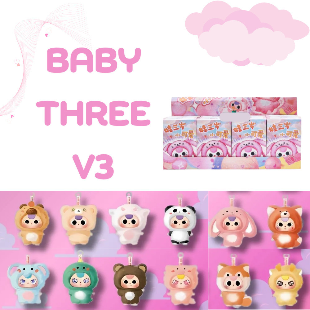 Blind Box Baby Three V3 Hộp Full Box - Túi Mù Baby Three V3 Phiên Bản Động Vật Đáng Yêu| Mido