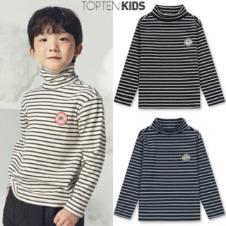 Áo giữ nhiệt cổ 5 phân Topten xuất Hàn màu kẻ basic chất thun cotton co giãn cho Bé trai bé gái duyminhshop2019