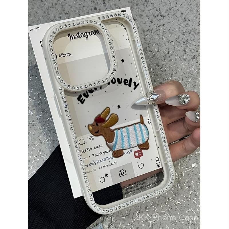 Hoạt Hình Hạnh Phúc Xúc Xích Chó Cho iPhone 13 11 12 14 16 15 16PRO 14PRO 14PROMAX 16PROMAX 15PLUS 1